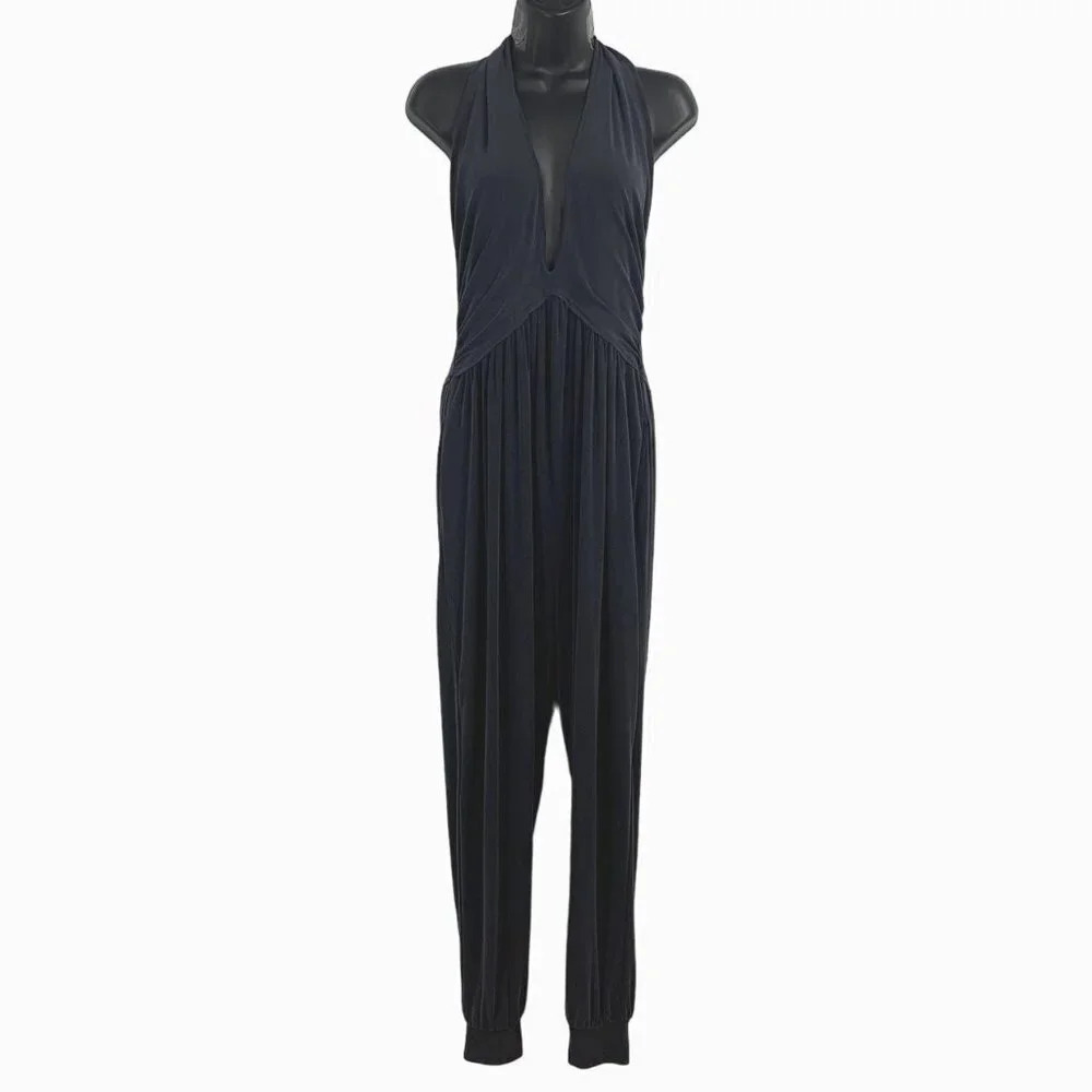 Free People Movement Women's Deep V Neck Sleeveless Modal Jumpsuit Size S